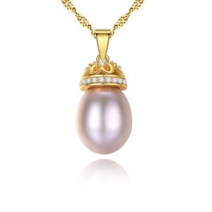 Ny retro pläterade 18k Gold Pearl Pendant Necklace Jewelry European Fashion Women S925 Silver Wave Chain Necklace For Women's Wedding Party Valentine's Day Gift SPC