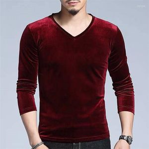 Mäns T-skjortor Dropship Plus Sizemen's Winter Velvet Blus 8 Colors Big Size 5xl 6xl 7xl Spring och Autunm V-Neck Casual Velor Blusa