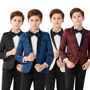 Suits Boy's Casual Suit Blazer Flower Boy Suit Dress For Wedding Children Formal Blazer Clothes Children's Jacquard suit coat 230216