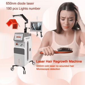 5 in 1 nuova macchina laser per la crescita dei capelli del laser a diodi per la ricrescita dei capelli 650nm Apparecchiatura per l'analisi del salone dei capelli del laser a basso livello per il trattamento della perdita dei capelli