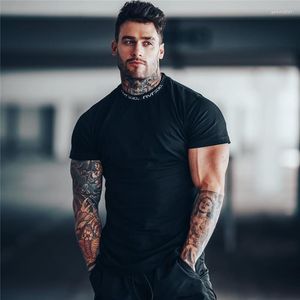 Erkek T Shirt T-shirt Spor Salonları Erkekler Kısa Kollu Pamuklu Rahat Ince Gömlek Erkek Spor Vücut Geliştirme Egzersiz Tee Yaz Giyim Tops