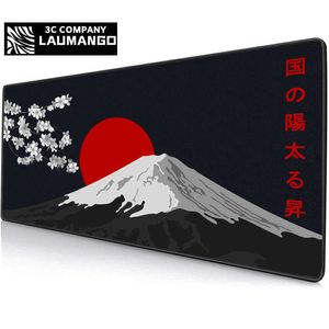 Mouse Pads Wrist Rests Black White Gaming Mouse Pad Fuji Mountain Mousepad PC Gamer 90x40 Desk Mat 2mm Pink Mausepad Tangentbord Datorbord Dekoratio T230215