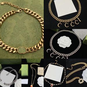 Hänghalsband designer unisex kubansk choker halsband krage punk guld sliver chunky tjock länk kedja för kvinnor modesmycken