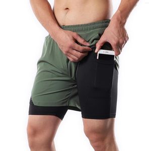Kör shorts arsuxeo 2-i-1 män med handdukslinga fickor snabb torr träning för träning gymträningskläder
