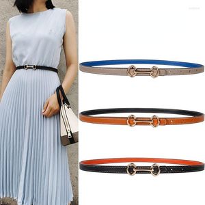 Belts Double Sided Use Thin Pu Leather Belt For Women Dress Pants Waist Closing Decorative Designer Fashion Strap