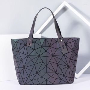 Abendtaschen Maelove Luminous Bag Geometry Laser Plain Folding Tote Diamond Quilted Shoulder Geometrische Handtasche