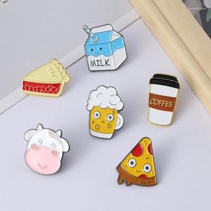 Brooches Coffee Milk Beer Enamel Pin Witch's Brew Lapel Badge Jeans Shirt Backpack Cartoon Drinking Jewelry For Lovers