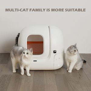 その他の猫のサプライグローバルバージョンPetkit Pura Max Litter Box wifiの大型サンドボックスArenero gato Cerrado 230216のための自動クリーニングトイレ