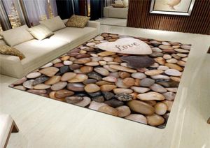Dywany 3D Stone duży dywan do salonu kolorowy bruk z drukowanych flanelowych gąbek dywanika sypialnia mata mata antislip łazienka 3902264