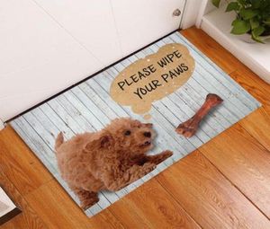 Ковры для домашнего коврика Dog Dog Decort Decor 3D Print Animal Abrestbent Flannel Flannel Carpet для спальни крыльца ванной комнаты Carpets9704157