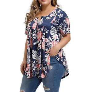 Women's Plus Size T-Shirt Plus Size Summer Woman T-shirt Bohemia Beach Short Sleeve Printed Tshirt Female Fat Mm Casual Women Clothing 5xl Large Tops 230216