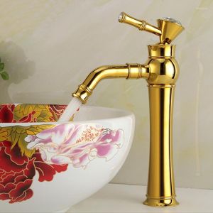Bathroom Sink Faucets Basin & Cold Brass Diamonds Mixer Taps Rotating Deck Mounted Single Handle Chrome
