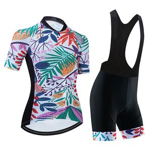 Lämnar Pro Women Summer Cycling Jersey Set Short Sleeve Mountain Bike Cycling Clothing Breattable Mtb Bicycle Clothes Wear Suit V11