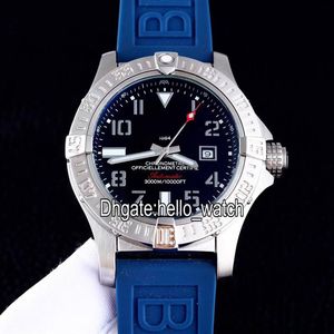 Billiga nya II Seawolf A1733110 Black Dial Automatic Mens Watch Steel Case Blue Rubber Strap Gents Sport Watches High Quality Hello 282f