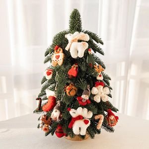 Christmas Decorations Creative Cute Cartoon Elk Wool Felt Ornament Pendant Lovely Xmas Tree DIY Doll Year Party Gift Decoration Supplies