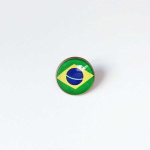 Partys Brazilian National Flag Brooch World Cup Football Brooch High Class Banquet Party Gift Decoration Crystal Commemorative Metal Badge