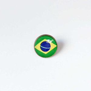 Partys Brazilian National Flag Flag Brooch Puchar World Football Football Brooch High Class Bankiet Partia Dekoracja Crystal Pamiątkowa Metalowa odznaka metalowa