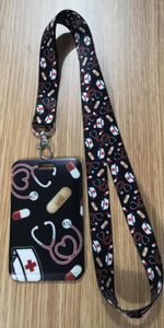 Keychains Retail 1 Set Hard Neck Strap Lanyards Keychain Holder ID Card Pass Hang Rope Lariat Lanyard Gifts