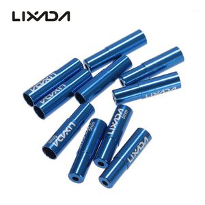 自転車ブレーキlixada 10pcs 4mm/5mmシフターケーブルハウジングフェルルチューブトップサイクリングデレイラーシフトブレーキワイヤーエンドキャップ交換セット