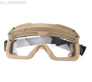 Oczarowane okulary taktyczne Airsoft Paintball Goggle WindProof anty -Fog CS Wargame Ochrona Gogle pasuje do taktycznego hełmu L22091038900