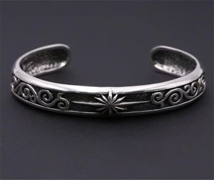 Stars Scroll Bangle Bracelet 925 Sterling Silver Gothic Punk Vintage Handmade Cuff Bracelets Jewelry Accessories Gifts For Women 69101739