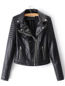 Womens Leather Faux Leather Fitaylor Women Motorcykel Faux Leather Jackets Ladies Streetwear Black Coat Långärmad Autumn Biker Dragsopers Outwear 230216