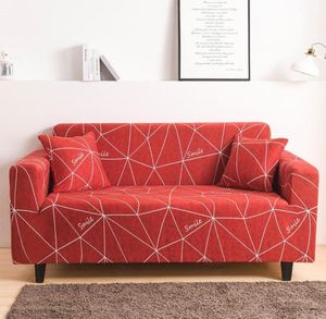 Stoelbedekkingen Extensible Universal Sofa Cover Red Sectional Nonslip 3Seater Couch Elast Fauteuil ProtectionChair1391695