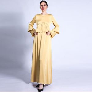 Etnische kleding vrouwelijke matte abaya rok met vleugels Dubai Turkse mode flare mouw kaftan jilbab voor vrouwen moslim avondjurk bal