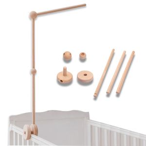 Rasseln Mobiles 1Set Holzscheit Zubehör Baby Rasseln Halterung Krippe Mobile Bett Glocke Feste Einstellbare Holz Halter Arm Halterung Schutz geboren 230216