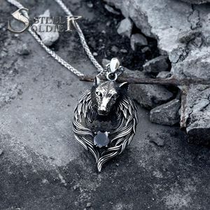 Pendant Necklaces Steel Soldier Nordic Viking Norse Wolf Stainless Necklace Fashion Animal Chain Charm Jewelry SkandinaviskePendant