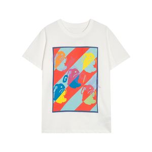 高級ファッションブランドメンズTシャツコントラストラビットレタープリントラウンドネック半袖カジュアルルーズTシャツトップホワイトアジアサイズS-2XL