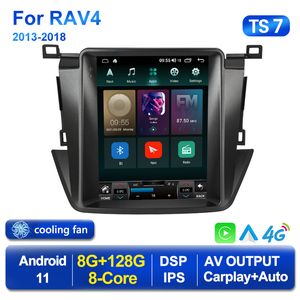 Android 11 Car DVD Radio Player för Toyota RAV4 RAV 4 2013-2018 2DIN MULTIMEDIA VIDEO GPS 2 DIN för Tesla-stil