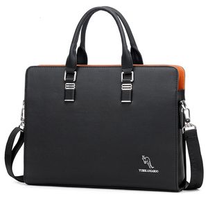 Briefcases Men Briefcase Business Luxury Designer Shoulder Messenger Tote Laptop Bags for Man Large Leather Brand Office Handbag Computer 230216