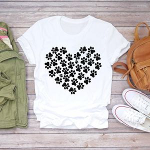 Women's T Shirts Women T-shirts Dog Hand rolig 90-talsstil Summer Autumn Cute Ladies Print Lady Womens Top Shirt Kvinnlig tee T-shirt