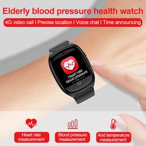 4G ￤ldre GPS smart klocka med kroppstemperatur Blodtryck SOS Video Call GPS LBS WiFi Location Elder Men Smartwatch Women