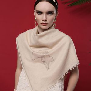 Halsdukar kvinnor ren kashmir halsduk sjalar för vinter varm beige lång filt ull pashmina diamant hand-mader riktiga wrapsscarves