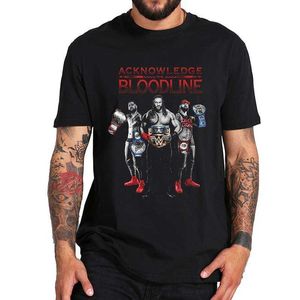 Camisetas masculinas reconhecem a linhagem de sangue t camisa profissional wrestling 2022 nova camiseta unissex novidade t 100% algodão tamanho da ue l230216