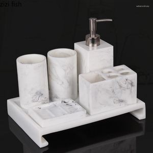 Acessório de banho Conjunto de resina loção para banharia xícaras de enxaguatório de malha de escova de dentes Soobades pratos de sabão criativo shampoo home sinalizador de mão garrafas
