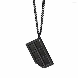 Pendant Necklaces Black Food Chocolate Charms Necklace Men Women Fashion Junk Gift For Him With Chain