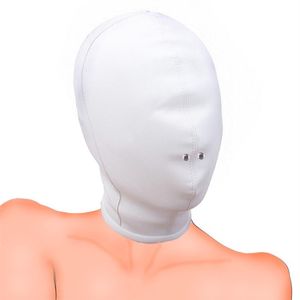 Sm pu leer vol gezicht masker neusgaten ademend harnas unisex cosplay kap maskers fetisj hoofd bondage beperking volwassen seksspeelgoed 210D