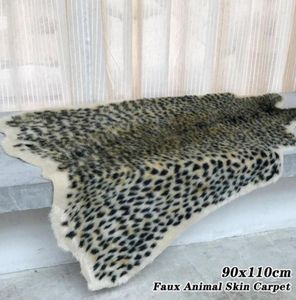 Tapijten Leopard Print Rug Faux Cowhide Skin Tapijt Dier Gedrukte harige ruimte voor woonkamer Decor 90x110cm9051826
