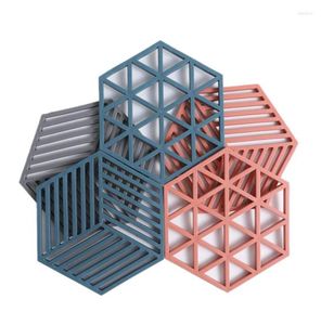 Table Runner Big Deal 5x Hexagon Pads Trivet Mats fördubblar Använd Nonslip Pot Holders Flexibla Pad Cup -Coasters For Home Kitchen6143682