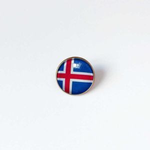 Partys Iceland National Flag Brooch World Cup Football Brooch High Class Banquet Party Gift Decoration Crystal Commemorative Metal Badge