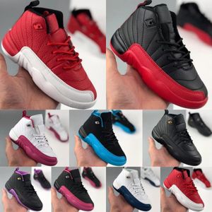 Barnskor 12s 12 basket sneakers sport småbarn designers xii utomhus ungdomsinfluensa spel pojkar flickor barn löpare tränare stealth blå baby spädbarn sko storlek storlek