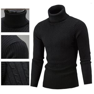 Herrtröjor trendiga smala tröja stickad elastisk casual turtleneck vridning män trackover