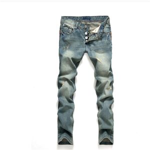 Tack jeans europeiska lila jean män broderi quiltning rippad för trendmärke vintage byxa mens fäll smala mager mode jeans 28-42 1 c7cb