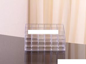 60 Stück / Los Schnelle Lieferung 24 Lippenstifthalter Ausstellungsständer Klarer Acryl-Kosmetik-Organizer Make-up-Fall Diverse Aufbewahrung Make-up-Organizer-Box