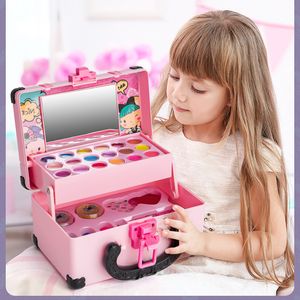 Beauty Fashion Kids Makeup Kit For Girl Washable Safe Cosmetics Toys Set Children Makeup Cosmetics Playing Box Play Set Safety Non-toxic Toys 230216