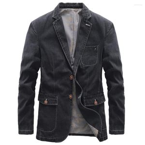 Men's Jackets Casual Mans 2023 Plus Size 5XL Autumn Spring Denim Jacket And Coat Dress Suit Blazer Coats For Man Dad Outfit Overcoats