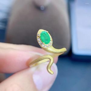 Klusterringar naturliga och riktiga smaragdring ädelsten bröllop engagemang för kvinnor fin smycken gåva grossist